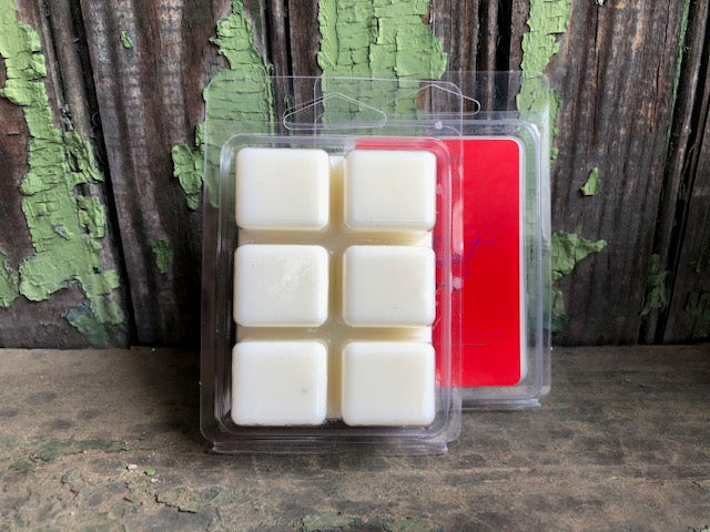 All of our wax melts are made with 100% soy wax. One cube should scent a room for several hours. 