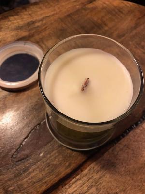All of our current candles are made with a crackling wooden wick. 