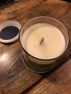 All of our candles are made with wooden wicks and 100% soy wax. 